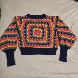 Farm Rio Sunset Stripe Crochet Women's Sweater